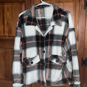 Extremely Soft Plaid Button up Jacket